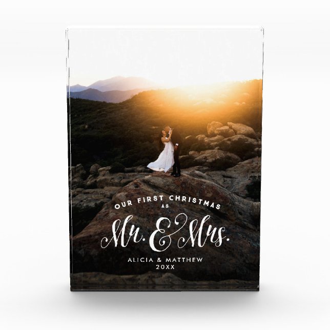 Bloc Photo Notre premier Noël a récemment marié Mme et Mme. (Devant)