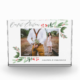 Bloc Photo Notre première photo Holly Jolly de Noël