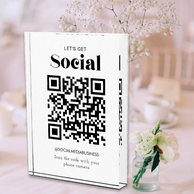 Bloc Photo Obtenons le code QR social les médias sociaux pers (Front)