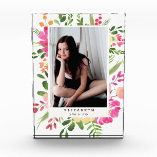 Bloc Photo Obtention du diplôme florale de coutume de cadre