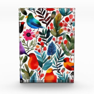Bloc Photo Oiseaux floraux colorés