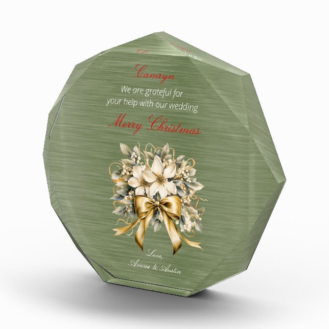 Bloc Photo Ornement de Noël blanc Mariage d'hiver (Droite)