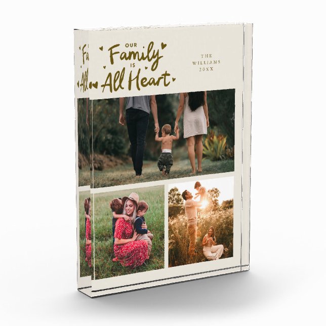 Bloc Photo Our Family Is All Heart Cream (Gauche)