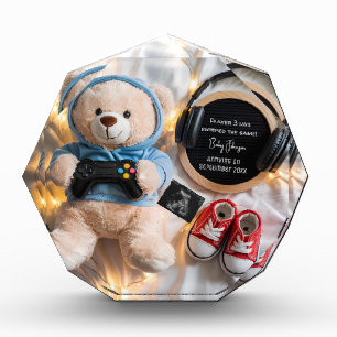 Bloc Photo Ours en peluche mignon Gamer Faire-part de grosses