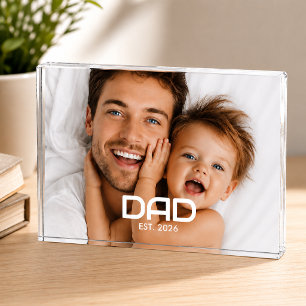 Bloc Photo Papa personnalisé établi moderne gras