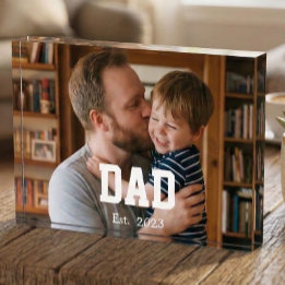 Bloc Photo Papa personnalisé établi texte moderne gras