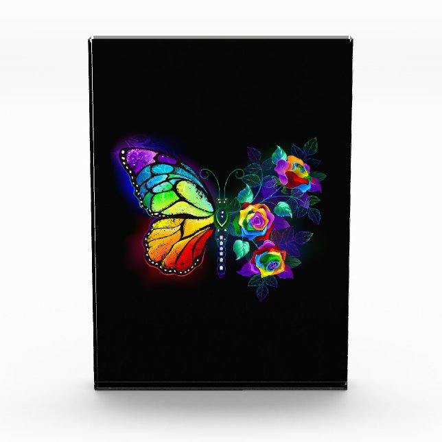 Bloc Photo Papillon arc-en-ciel (Devant)