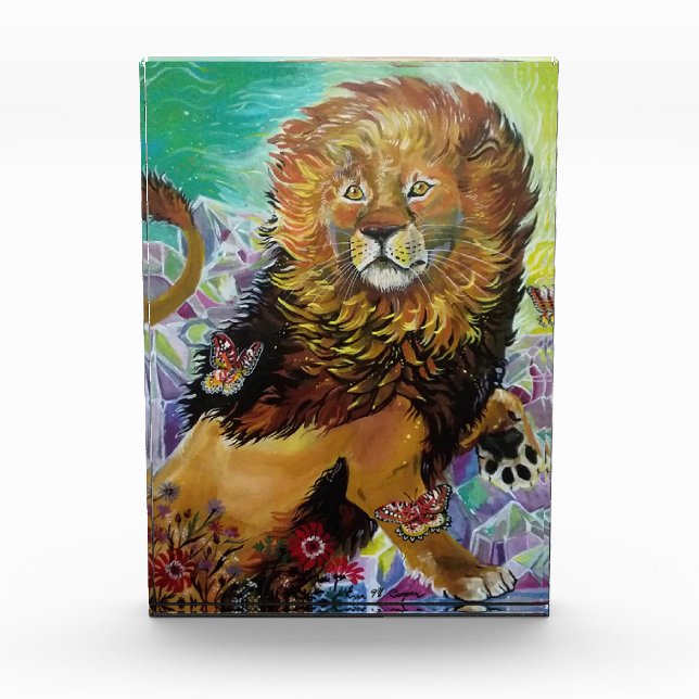 Bloc Photo Peinture mystique en Lion de Cristal "Nouveaux Mon (Devant)