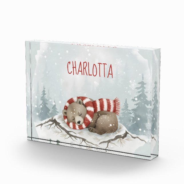 Bloc Photo Personalized Sleeping Bear Photo Block, Custom Nam (Droite)