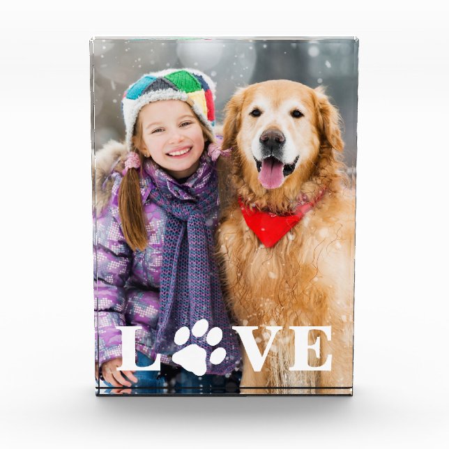 Bloc Photo Personnalisé Pet Lover Love Empreinte de patte Amo (Devant)
