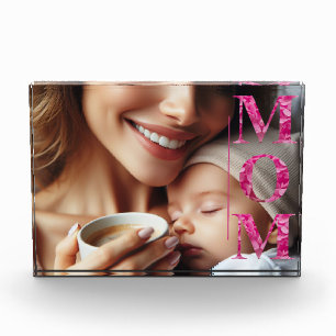 Bloc Photo Photo d'art personnalisée Pink Floral MOM