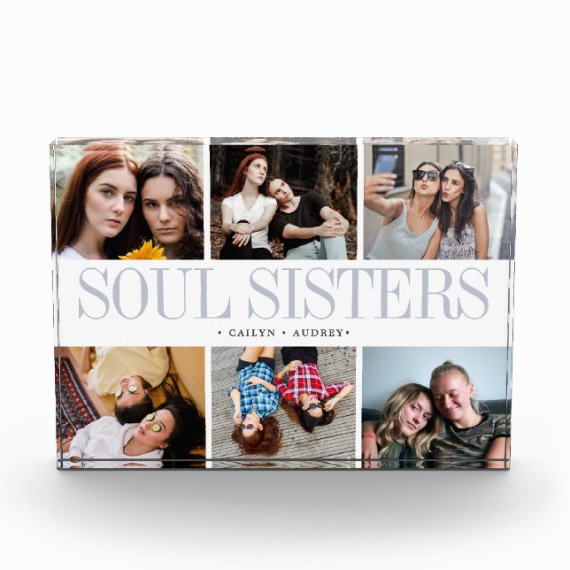 Bloc Photo Photo En Bloc De Verre Soul Soeurs Cadeau Pour Les (Devant)