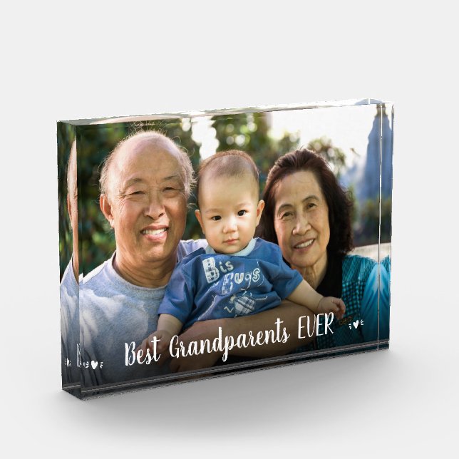 Bloc Photo Photo Meilleur Grand-Parents Jamais Coeurs Moderne (Gauche)