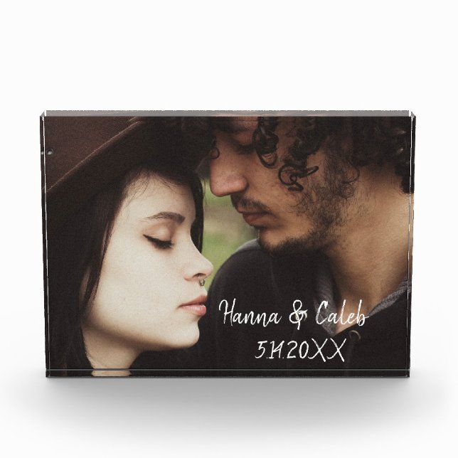 Bloc Photo Photo personnalisée et Mariage Date Anniversaire (Devant)