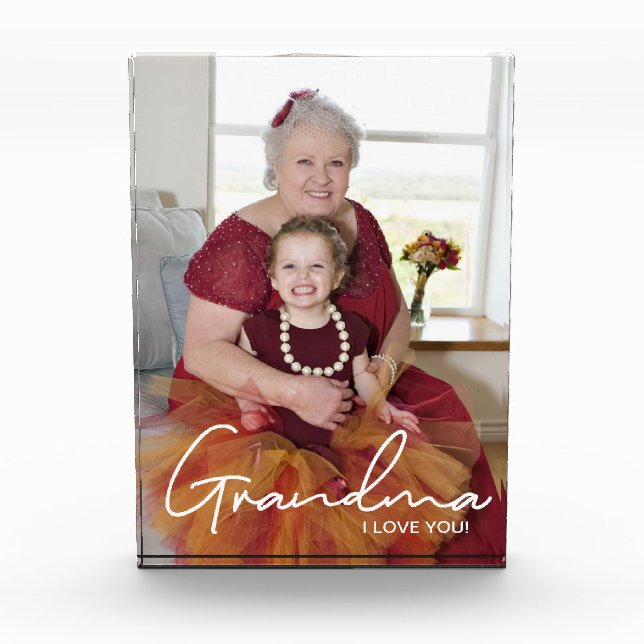 Bloc Photo Photo personnalisée Je t'aime grand-mère (Devant)