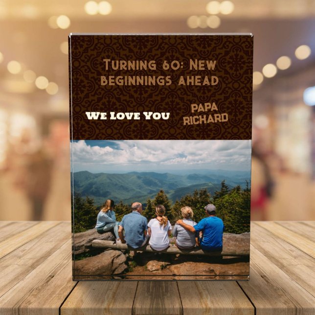 Bloc Photo Photo personnalisée Joyeux 60e anniversaire Cadeau (60th Birthday Gifts for Men)