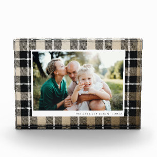 Bloc Photo Photographie de la famille des chèques de tartan d