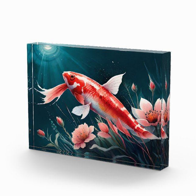 Bloc Photo Poisson Homme Koi Dessin Japonais Art Koi Poisson  (Droite)