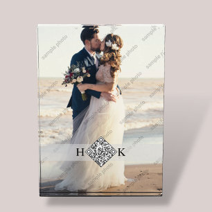 Bloc Photo Portrait mariage Code QR du monogramme