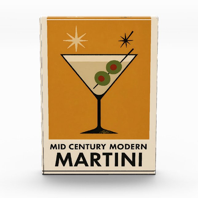 Bloc Photo Poster Style Mid Century Modern Martini (Devant)