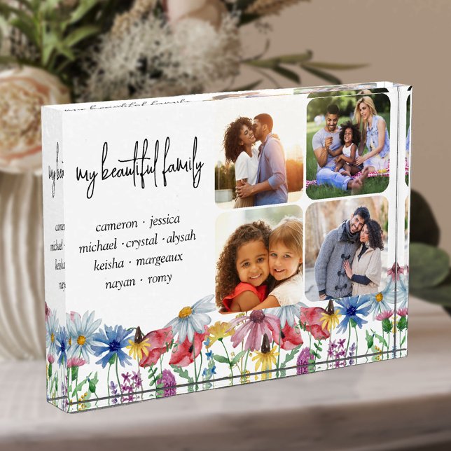 Bloc Photo Prénoms de la famille fleur sauvage et 4 photos (Créateur téléchargé)