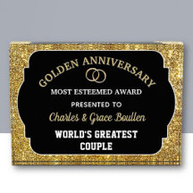 Prix personnalisé de jubilé d'or impressionnant 