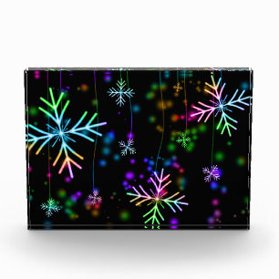 Bloc Photo Rainbow Christmas Snowflakes