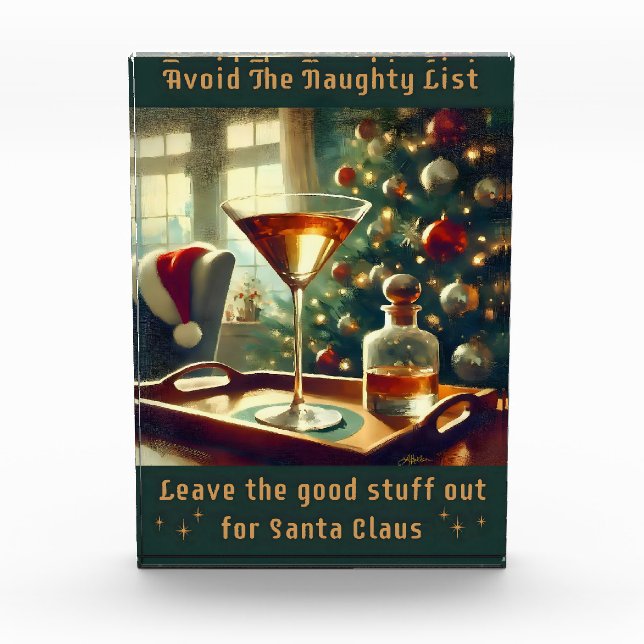 Bloc Photo Retro 50s Avoid The Naughty List Christmas Martini (Devant)