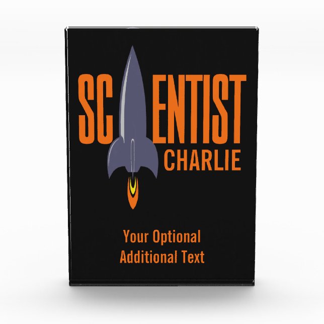 Bloc Photo Rocket Scientifique prix de bloc de nom personnali (Devant)