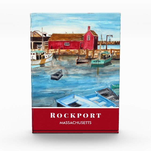 Bloc Photo Rockport Harbour Massachusetts Nouvelle-Angleterre (Devant)