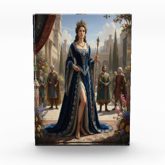 Bloc Photo Royal Queen with Scepter in Palace Garden