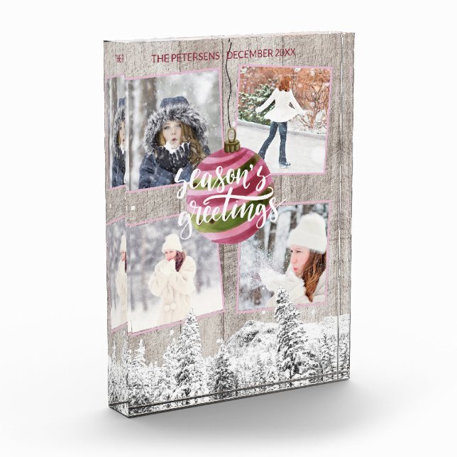 Bloc Photo Rustic Winter Wonderland Grange Wood Photo Collage (Gauche)