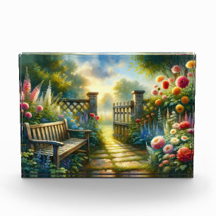 Bloc Photo Scène de porte de jardin ensoleillé