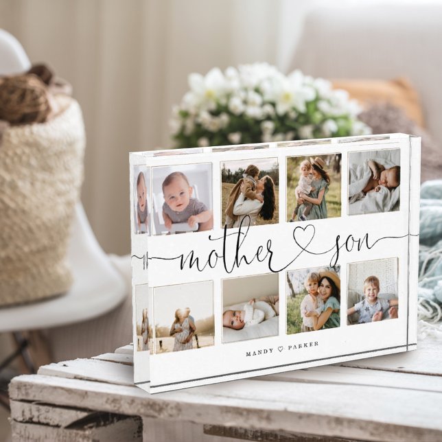 Bloc Photo Script de coeur de mère fils | Collage de la grill (Créateur téléchargé)