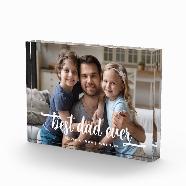 Bloc Photo Script de Fête des pères de meilleur père jamais (Droite)