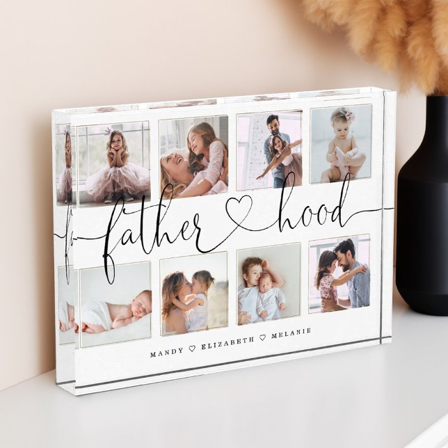 Bloc Photo Script de paternité | Cadeau pour pères Photo Coll (Fatherhood Script | Gift For fathers Photo Collage)