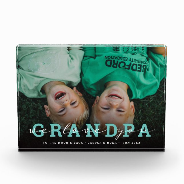 Bloc Photo Script moderne 'We Love You - Grand-père' Photo en (Devant)