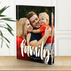 Bloc Photo Script tendance moderne de la famille personnalisé