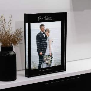 Bloc Photo Script Vows Mariage et trame noire minimale