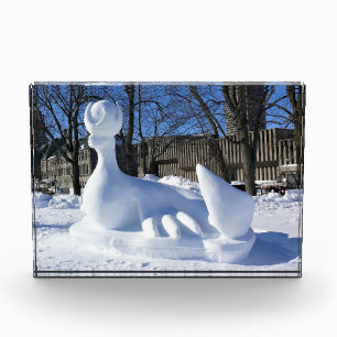 Bloc Photo Sculpture de neige de phoque, Québec, Canada