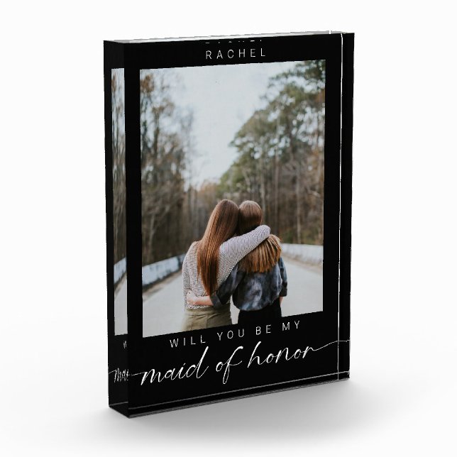 Bloc Photo Serez-vous ma servante d'honneur minimaliste photo (Gauche)