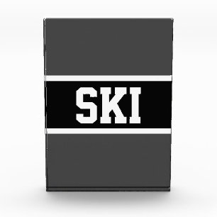 Bloc Photo SKI Bold Moderne Gris Noir Blanc Blancs Athlétisme
