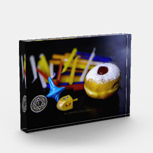 Bloc Photo SlipperyJoe Hanukkah nature morte symbolique fête