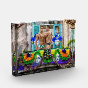 Bloc Photo SlipperyJoe's Mardi Gras masques perles décoration