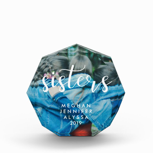 Bloc Photo Soeurs | Typographie moderne simple avec photo (Devant)