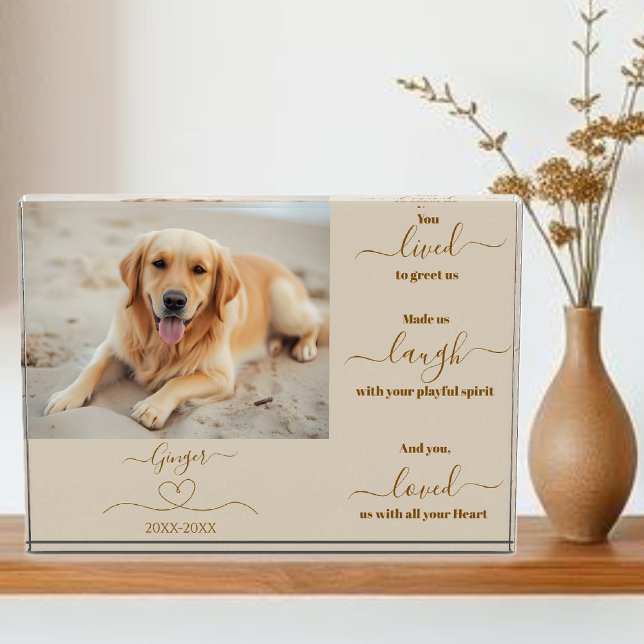 Bloc Photo Souvenir commémoratif du chien - (Dog Memorial Remembrance- Photo Block us)