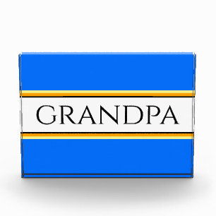 Bloc Photo Sporty Sporty Bleu Jaune "GRANDPA" Stripes