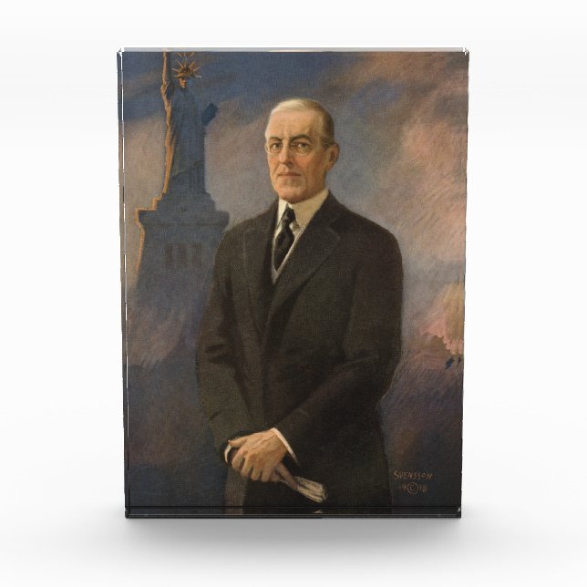 Bloc Photo Statue de la Liberté et président Woodrow Wilson (Devant)