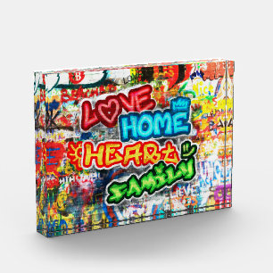Bloc Photo Streetart Graffiti Amour Maison Cœur Coloré Funky