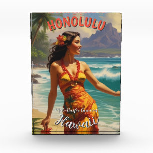 Bloc Photo Style vintage Hawaiian Travel Honolulu Mid-Pacific